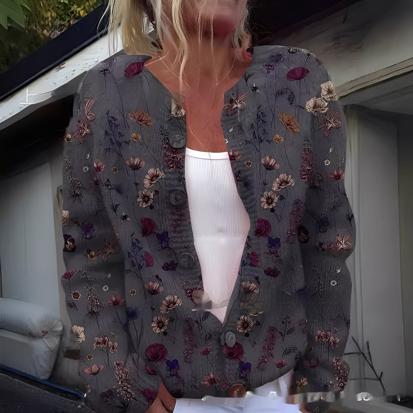 Wilda - Κομψή, ζεστή ζακέτα με λουλουδάτο σχέδιο για γυναίκες