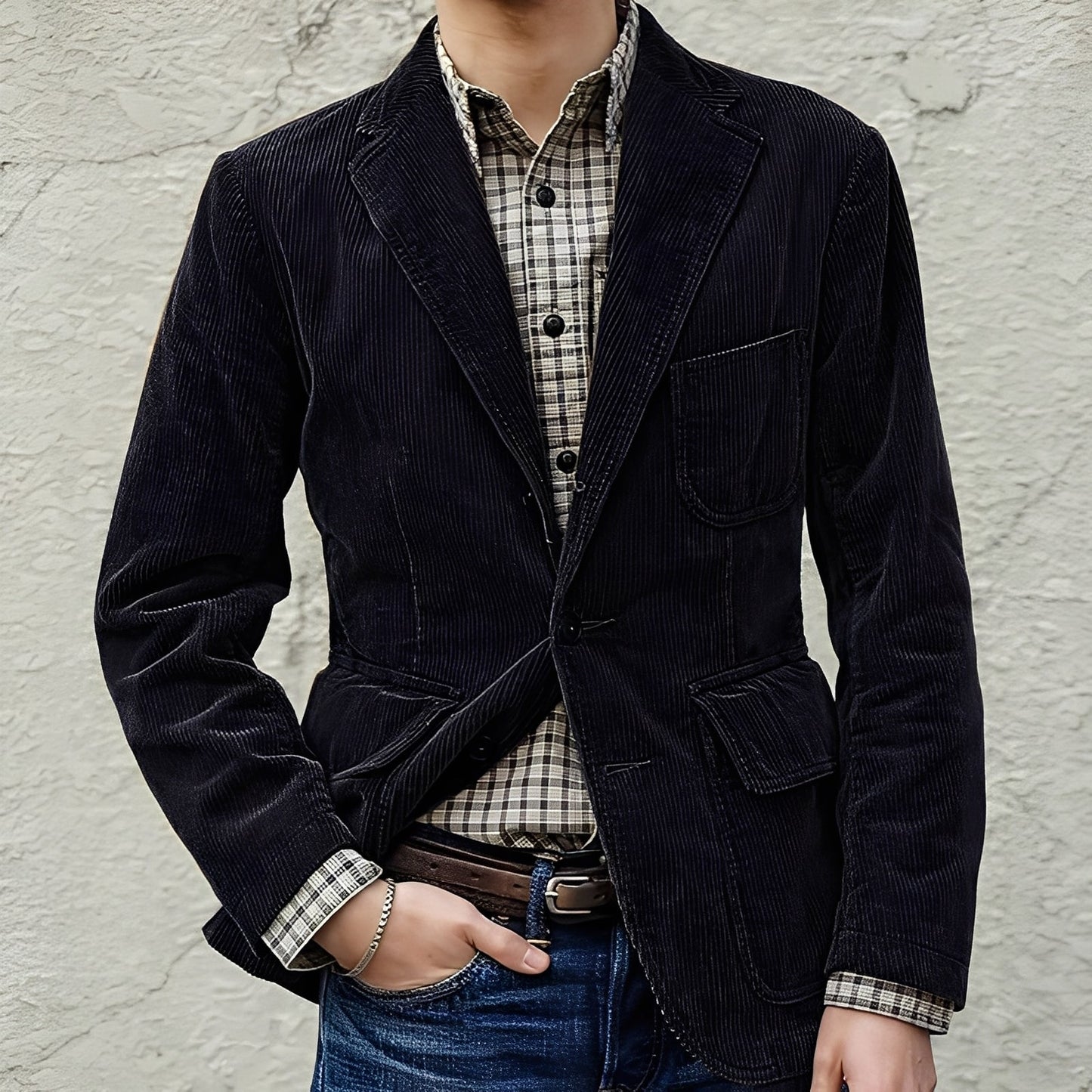 Dalton - Ανδρική Καθημερινή Ζακέτα από Μαλλί με Τσέπες