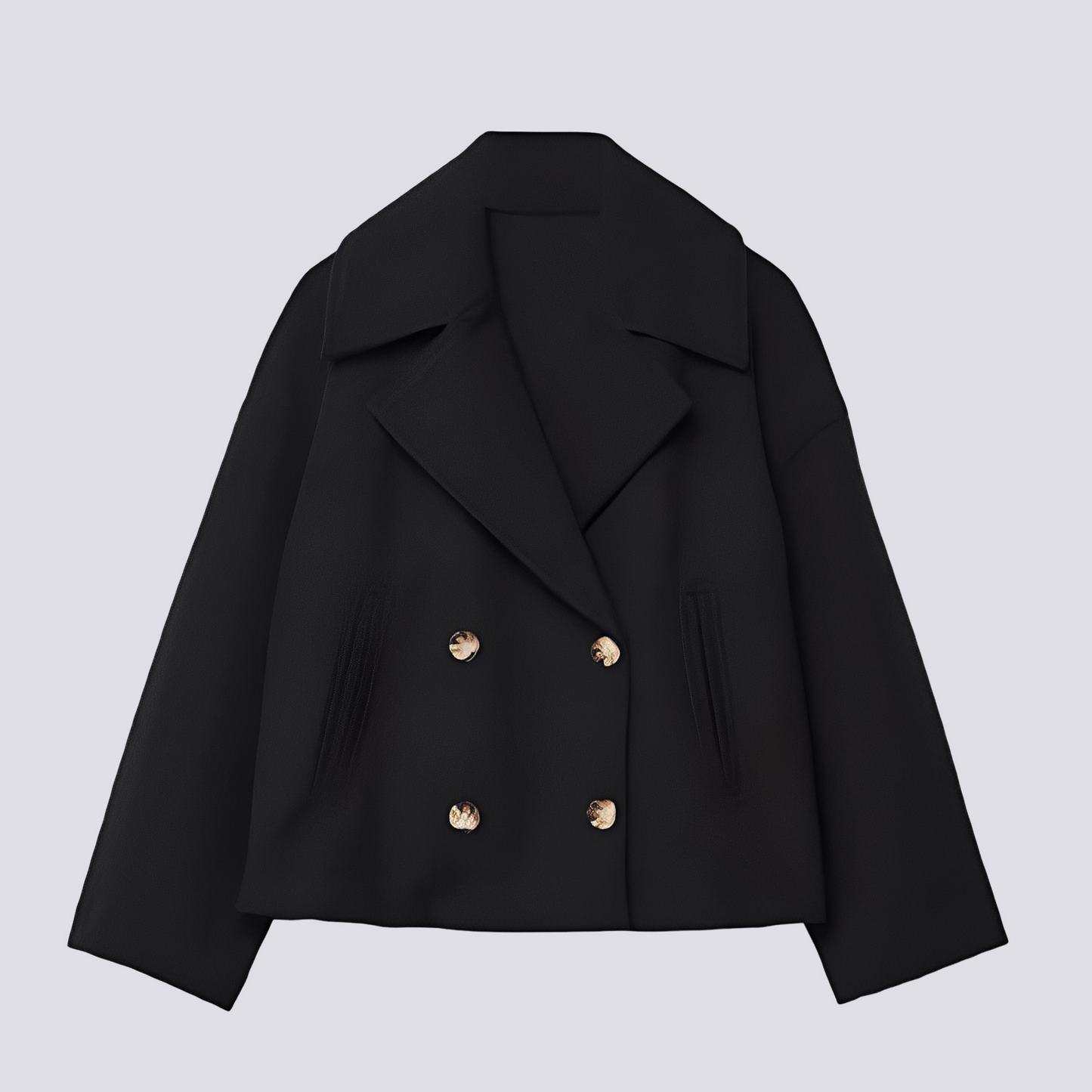 Bethney - Κομψό, κοντό μάλλινο σακάκι με γιακά για γυναίκες