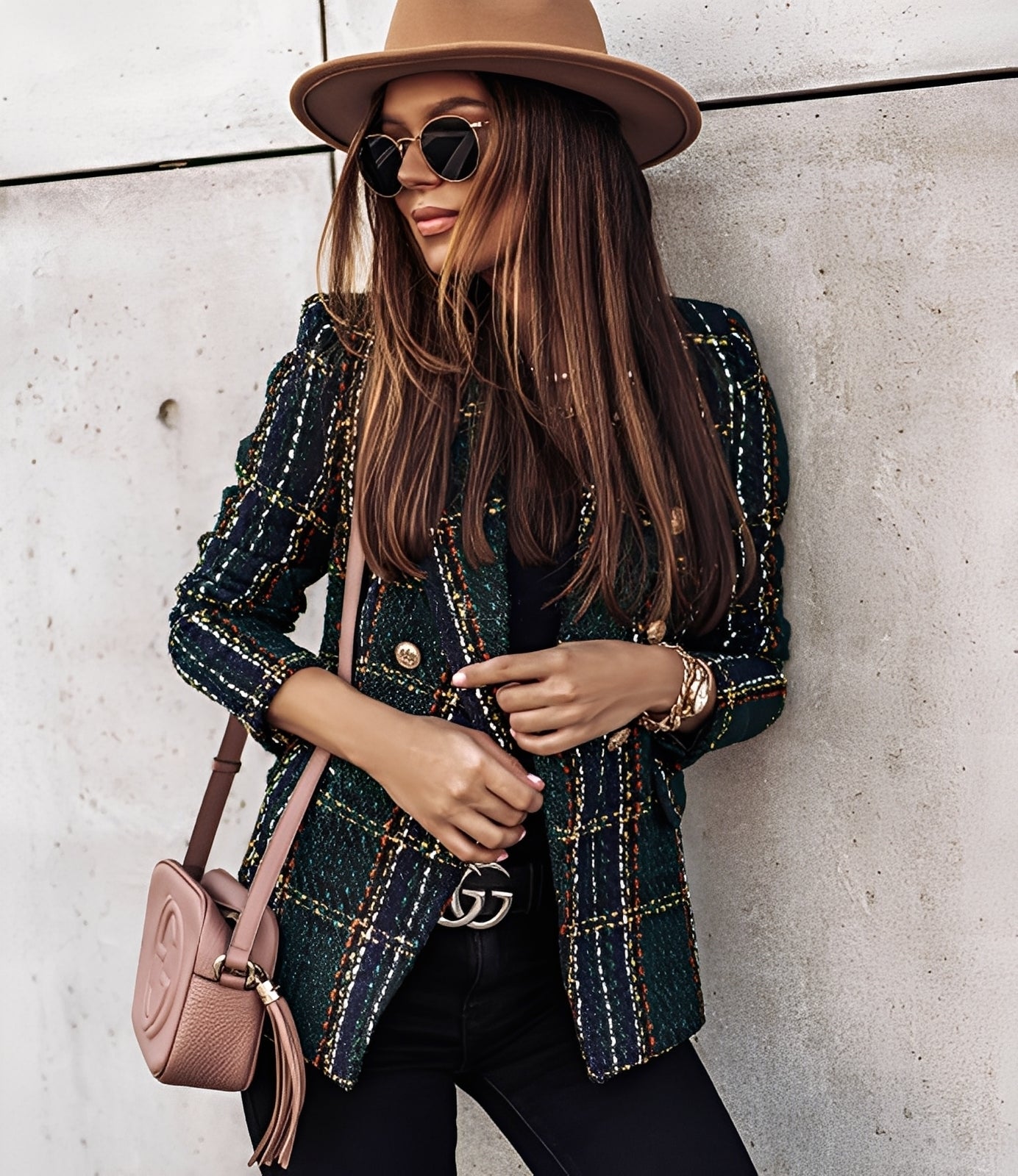 Cheri - Στυλάτο, εφαρμοστό σακάκι με καρό για γυναίκες