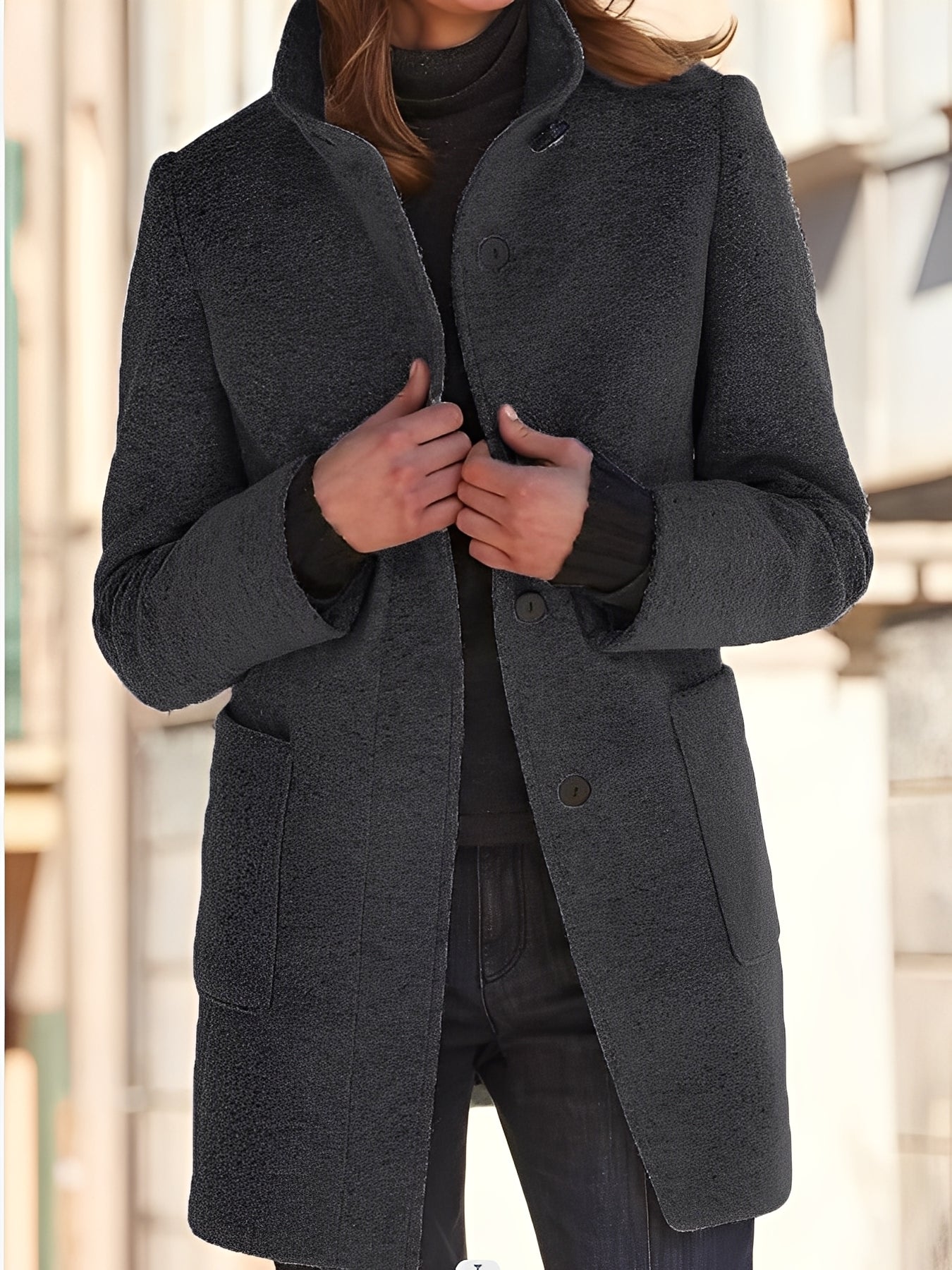 Michele - Μάλλινο Παλτό με Αντιανεμική Προστασία για Γυναίκες