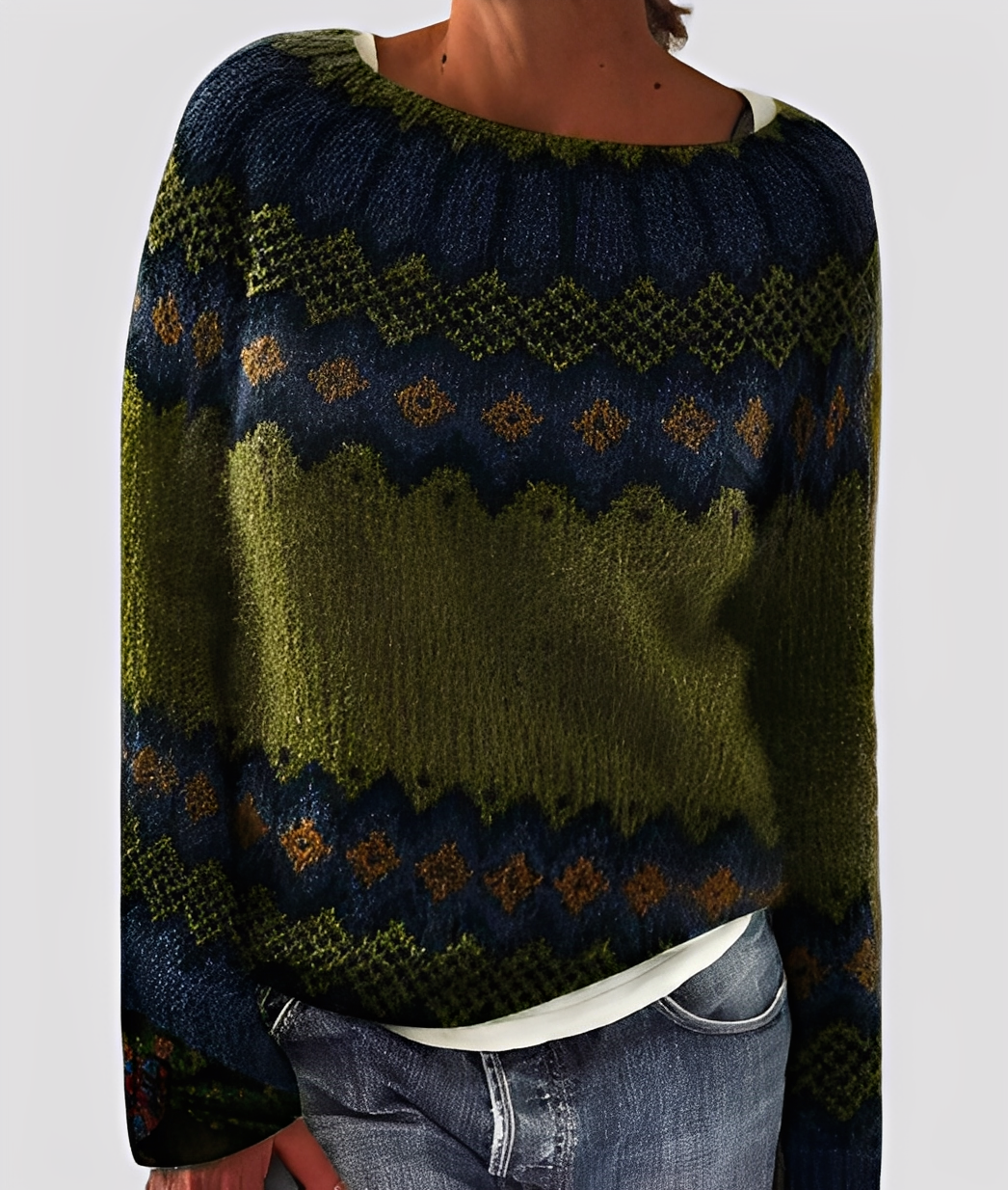 Christal - Κομψό γυναικείο μάλλινο πουλόβερ με χαλαρή γραμμή