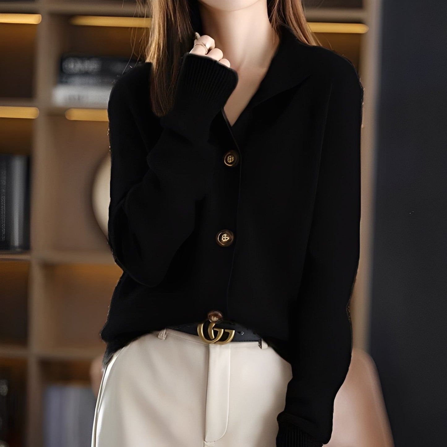 Adalynn - Ανεπιτήδευτη, χαλαρή ζακέτα με κουμπιά για γυναίκες