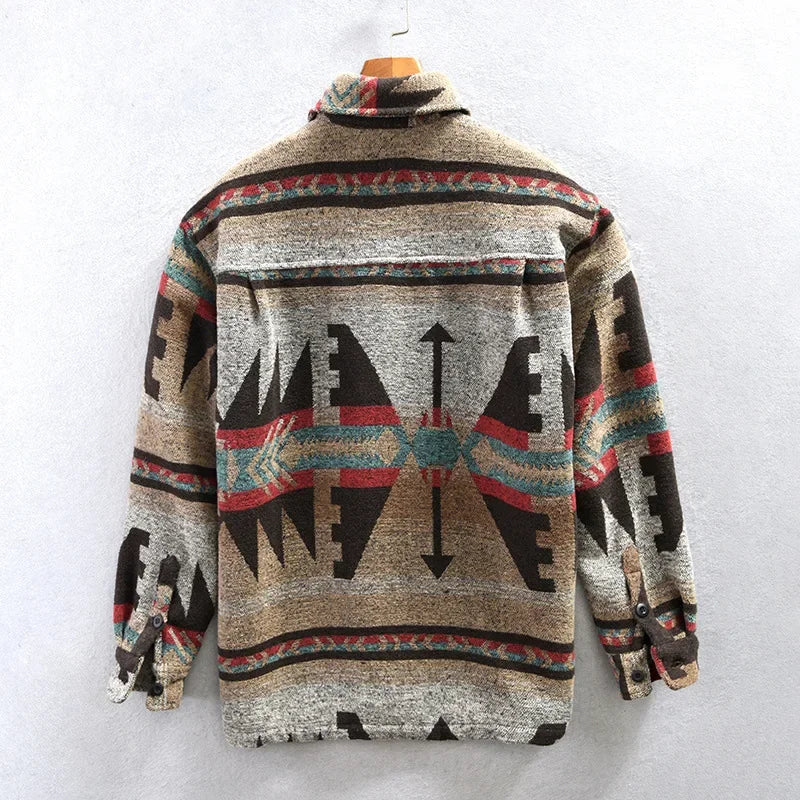 Leon – Ζακέτα Στυλ Πουκάμισου με Αζτέκικο Σχέδιο