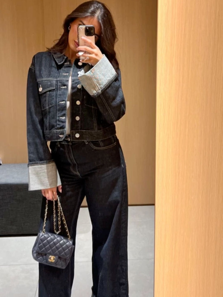 Clara – Σετ Denim με Σακάκι Trucker & Jeans Ψηλή Μέση