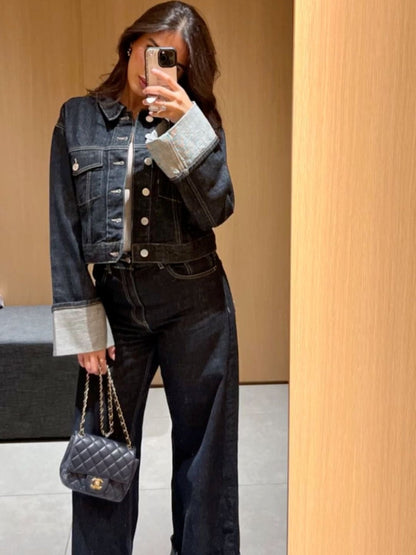 Clara – Σετ Denim με Σακάκι Trucker & Jeans Ψηλή Μέση