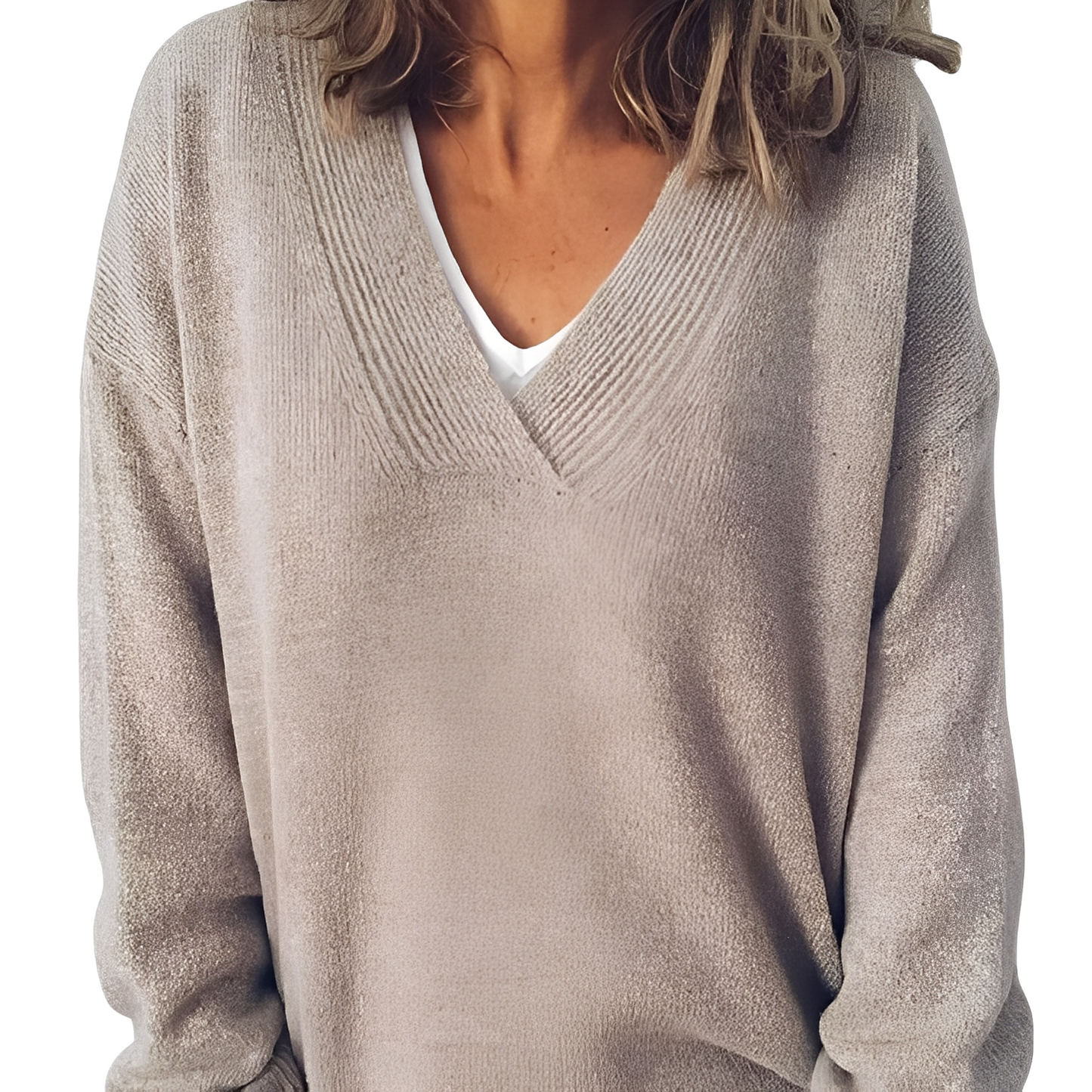 Camryn - Χαλαρός, χαλαρά πλεγμένο πουλόβερ για γυναίκες