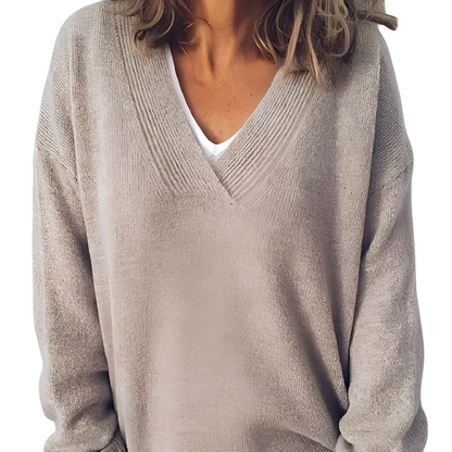 Camryn - Χαλαρός, χαλαρά πλεγμένο πουλόβερ για γυναίκες