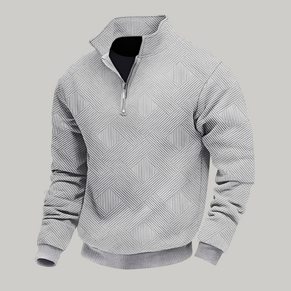 Rodney - Ανδρικό χαλαρό πουλόβερ με μισό φερμουάρ