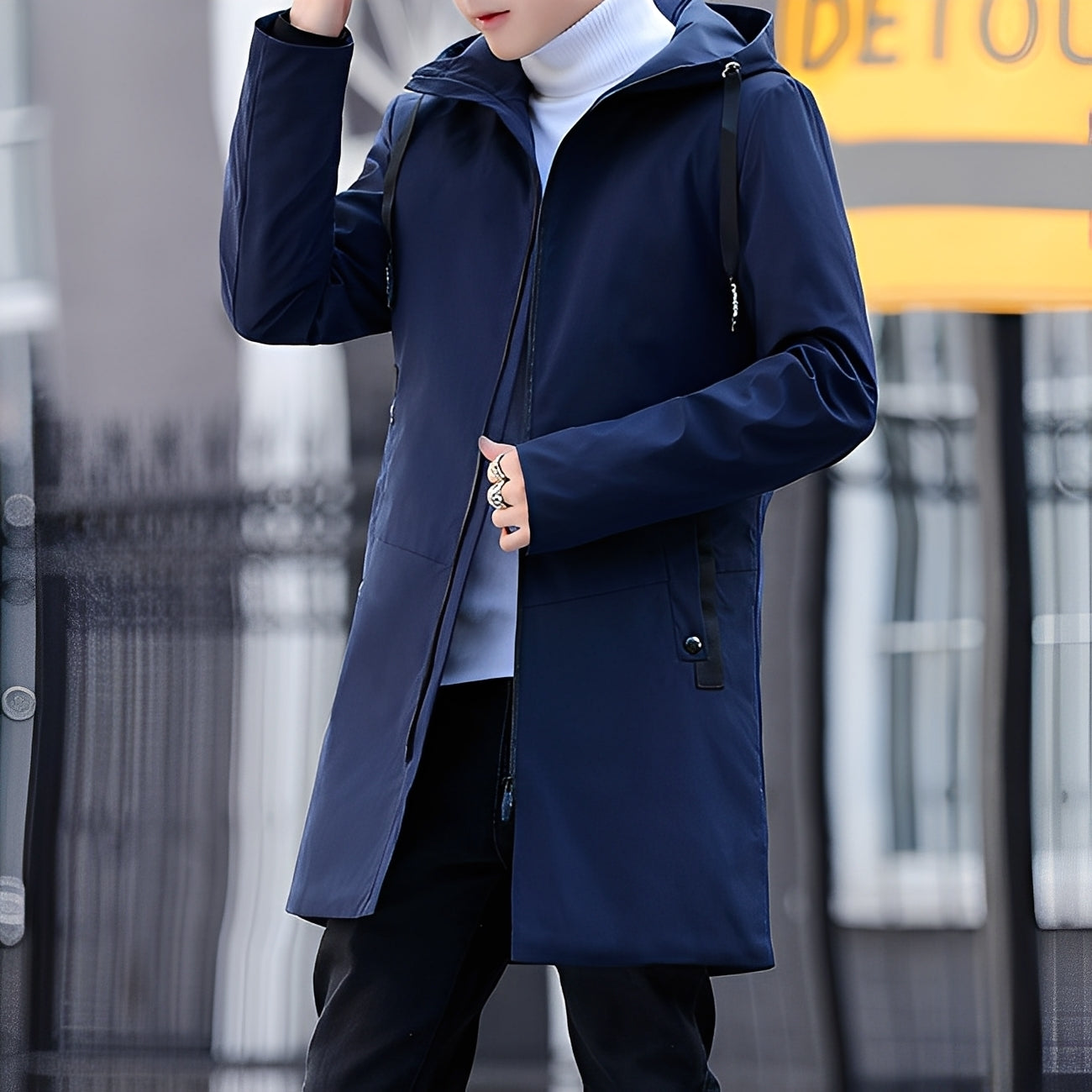 Derren - Καθημερινή, ελαφριά ζακέτα με κουκούλα για άνδρες