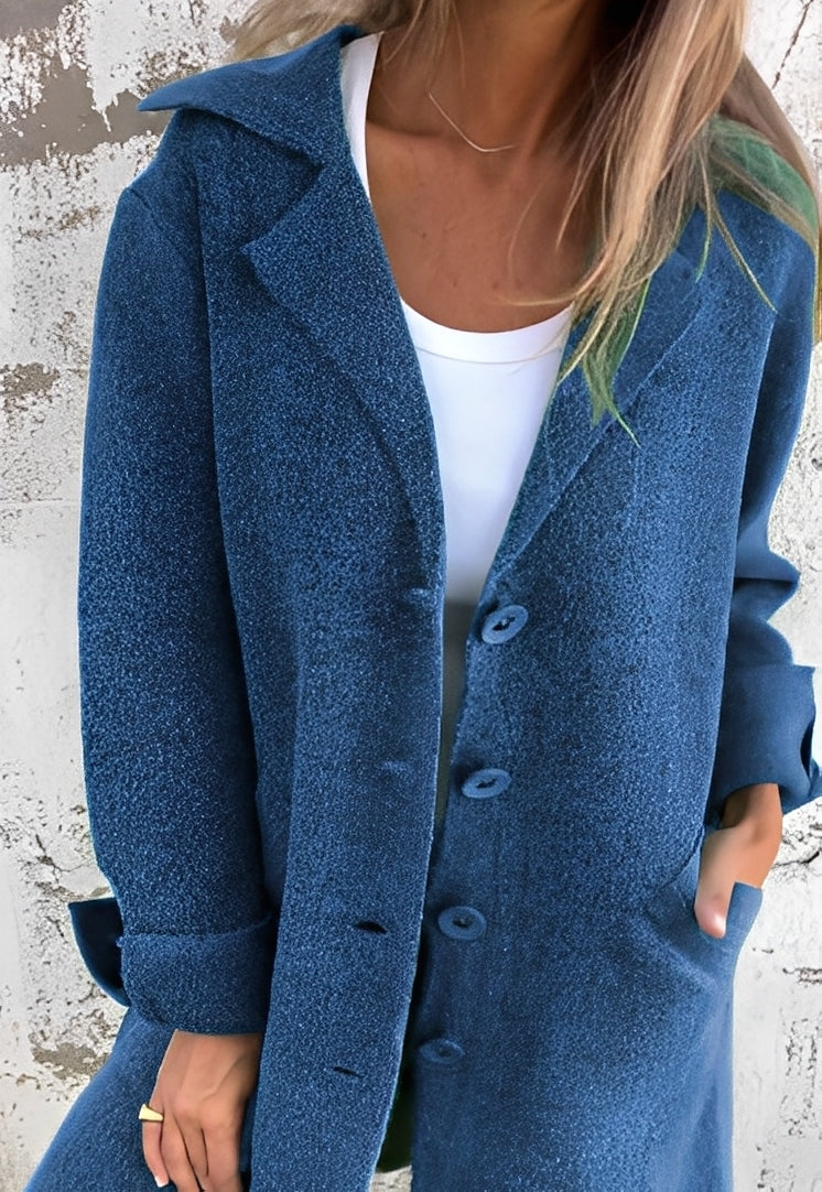 Izabelle - Καθημερινό μακρύ πλεκτό παλτό για γυναίκες