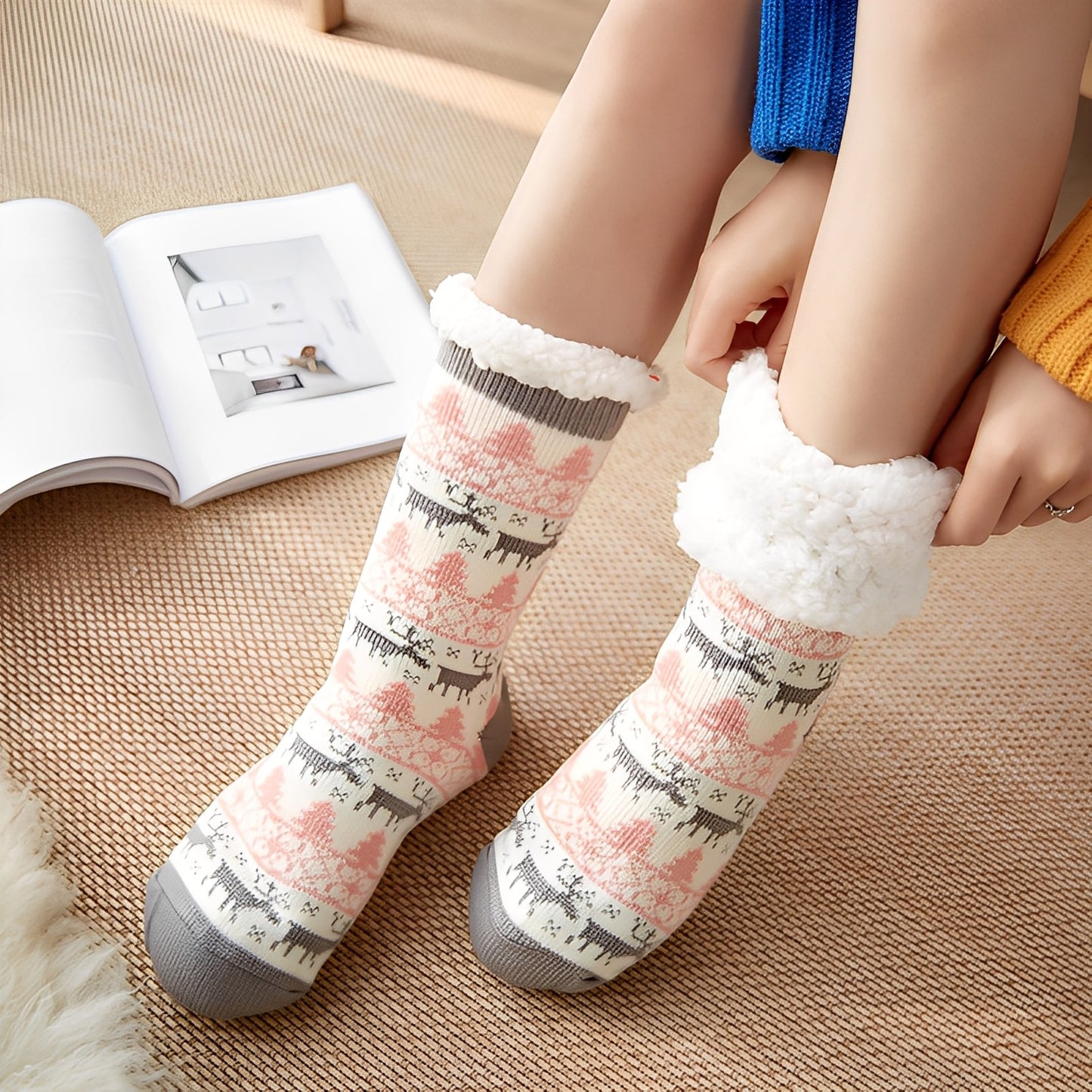 Clarice - Μοντέρνες χριστουγεννιάτικες κάλτσες μεσαίου μήκους για γυναίκες