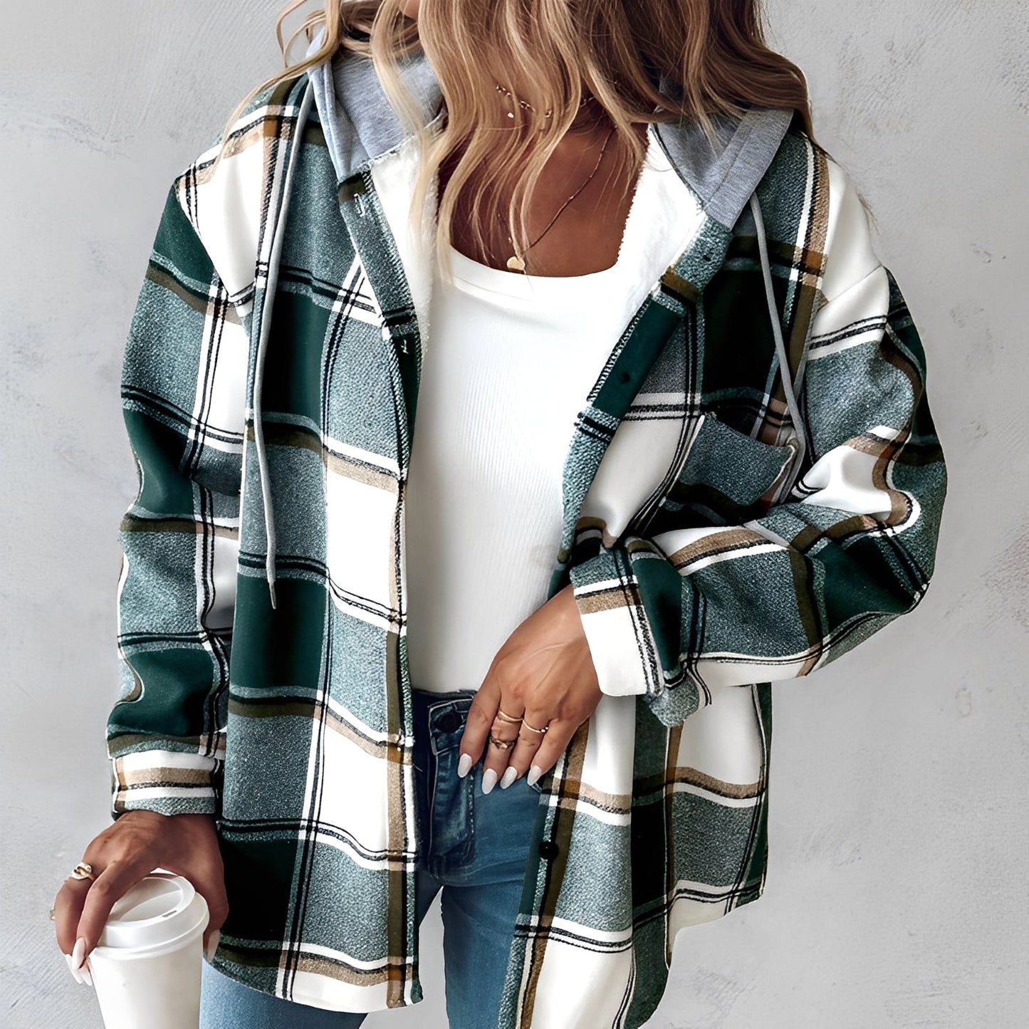 Briana - Καθημερινή, ζεστή ζακέτα με κουκούλα για γυναίκες