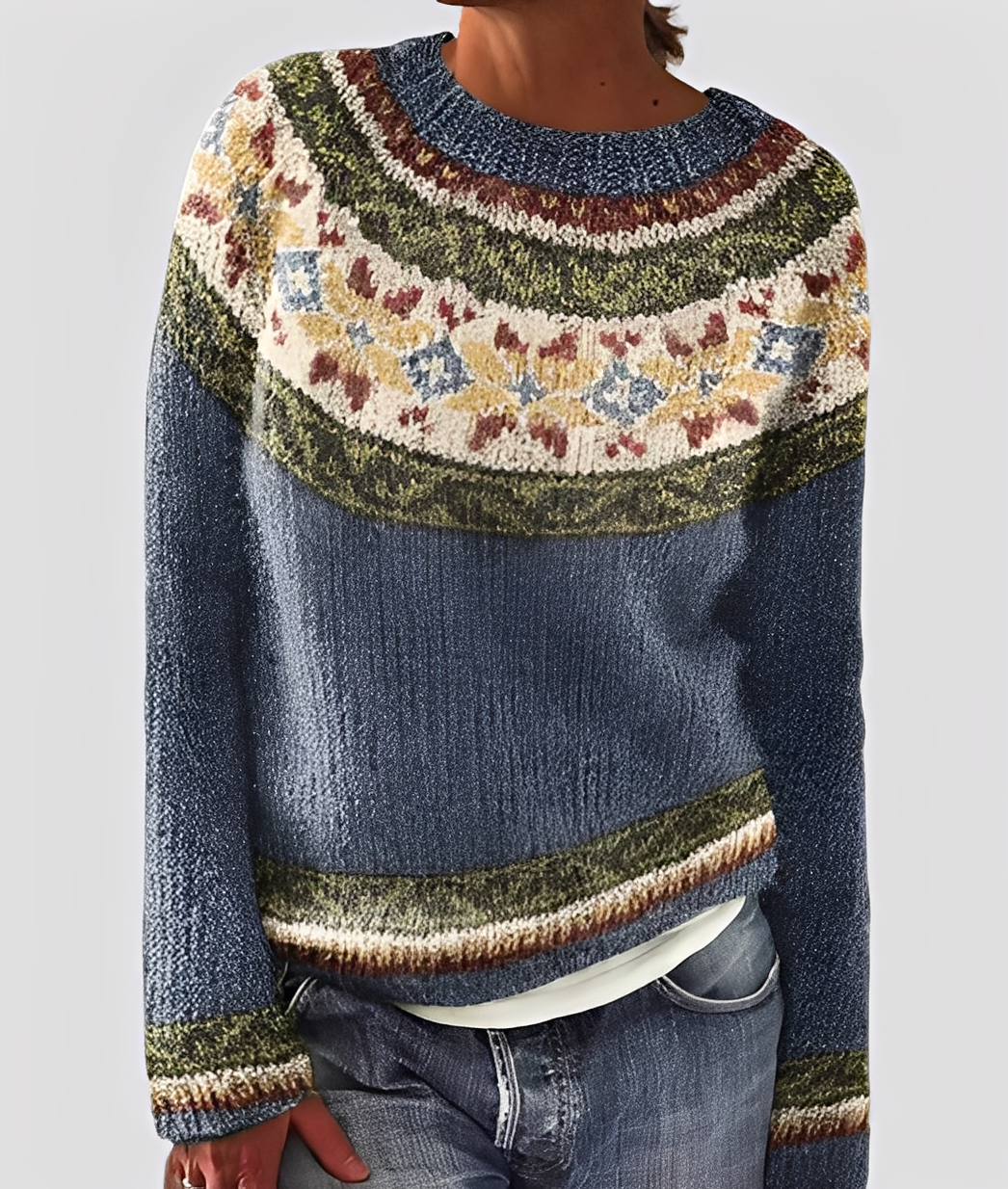 Christal - Κομψό γυναικείο μάλλινο πουλόβερ με χαλαρή γραμμή