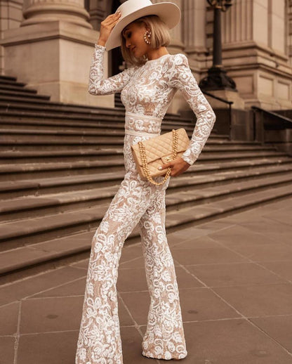 Sofia – Ολόσωμη Φόρμα με Δαντέλα και Παγιέτες