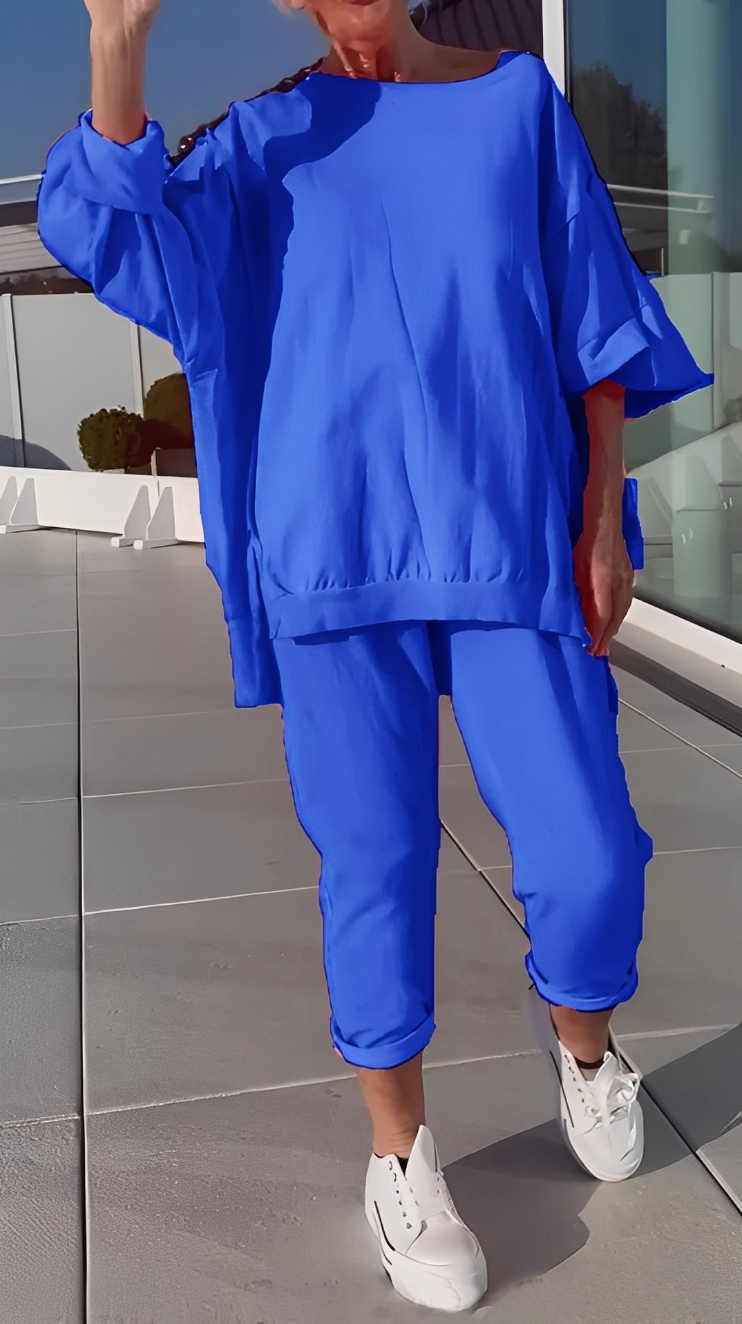 Eleanore - Χαλαρό σετ με φαρδύ πάνω μέρος και παντελόνι για γυναίκες