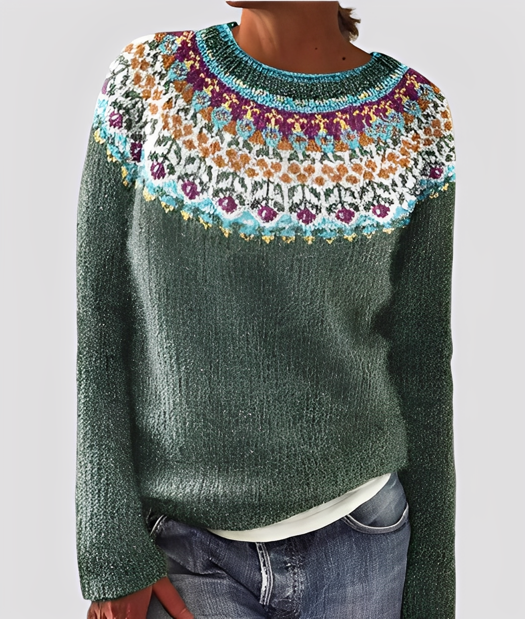 Christal - Κομψό γυναικείο μάλλινο πουλόβερ με χαλαρή γραμμή