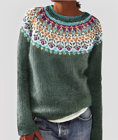 Christal - Κομψό γυναικείο μάλλινο πουλόβερ με χαλαρή γραμμή