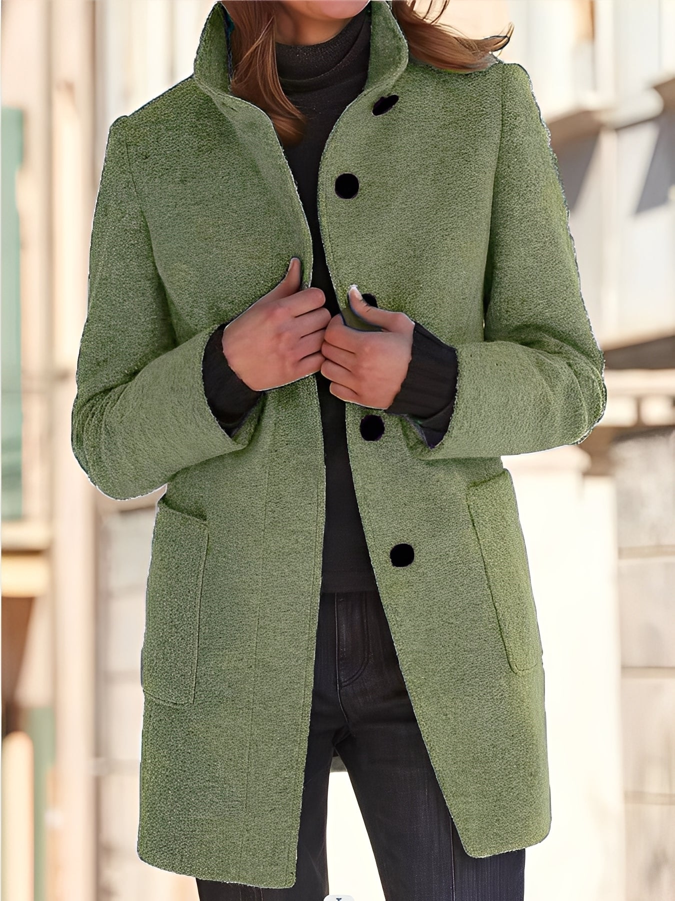 Michele - Μάλλινο Παλτό με Αντιανεμική Προστασία για Γυναίκες