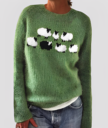 Christal - Κομψό γυναικείο μάλλινο πουλόβερ με χαλαρή γραμμή