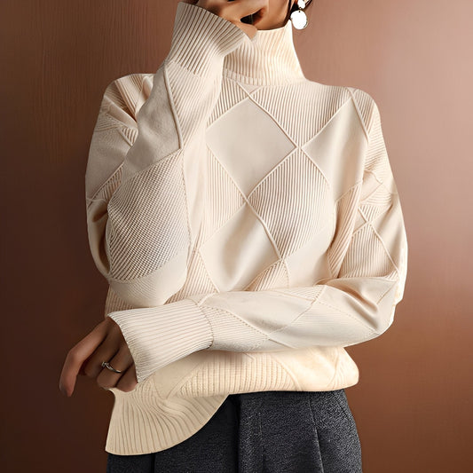 Morgan - Κομψό γυναικείο πουλόβερ με ζιβάγκο από κασμίρ