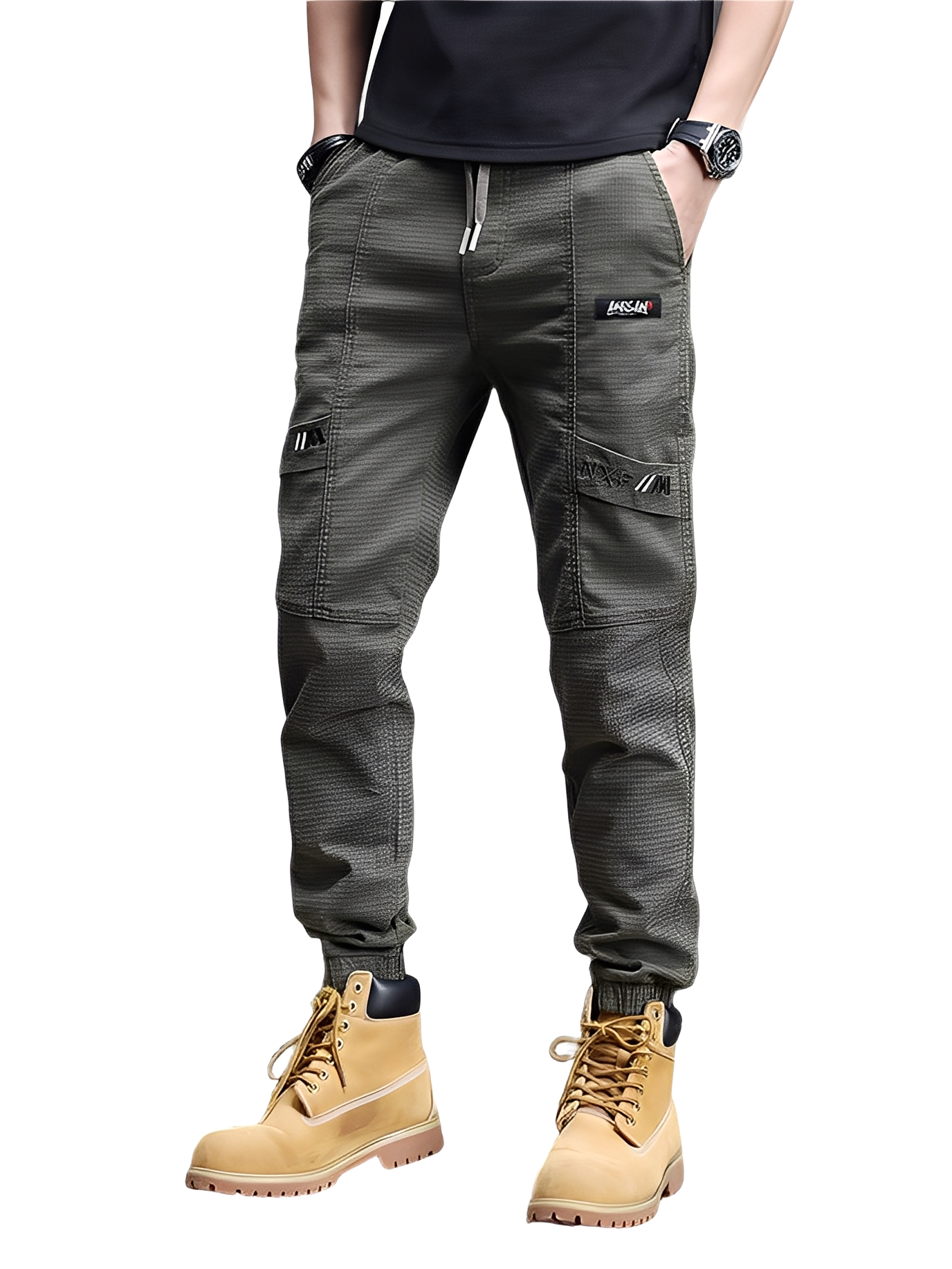 Alvin - Μοντέρνο Ελαστικό Παντελόνι Τζόκινγκ με Κορδόνι για Άνδρες