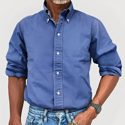 Ronald - Κλασικό-Ανασηκωμένο-Μακρυμάνικο Ανδρικό Πουκάμισο