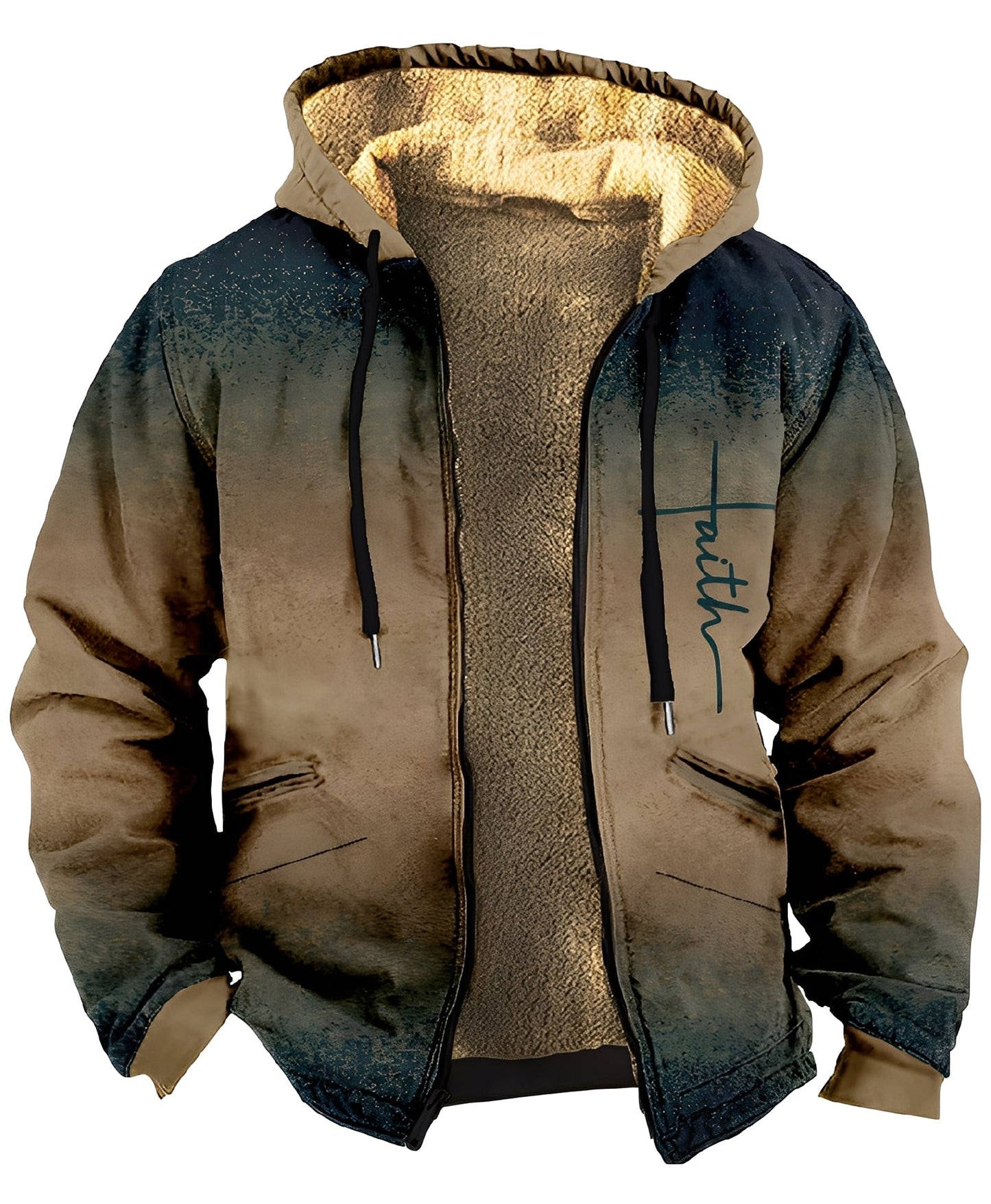 Mervin - Πολύχρωμη βελούδινη ανδρική ζακέτα με κουκούλα