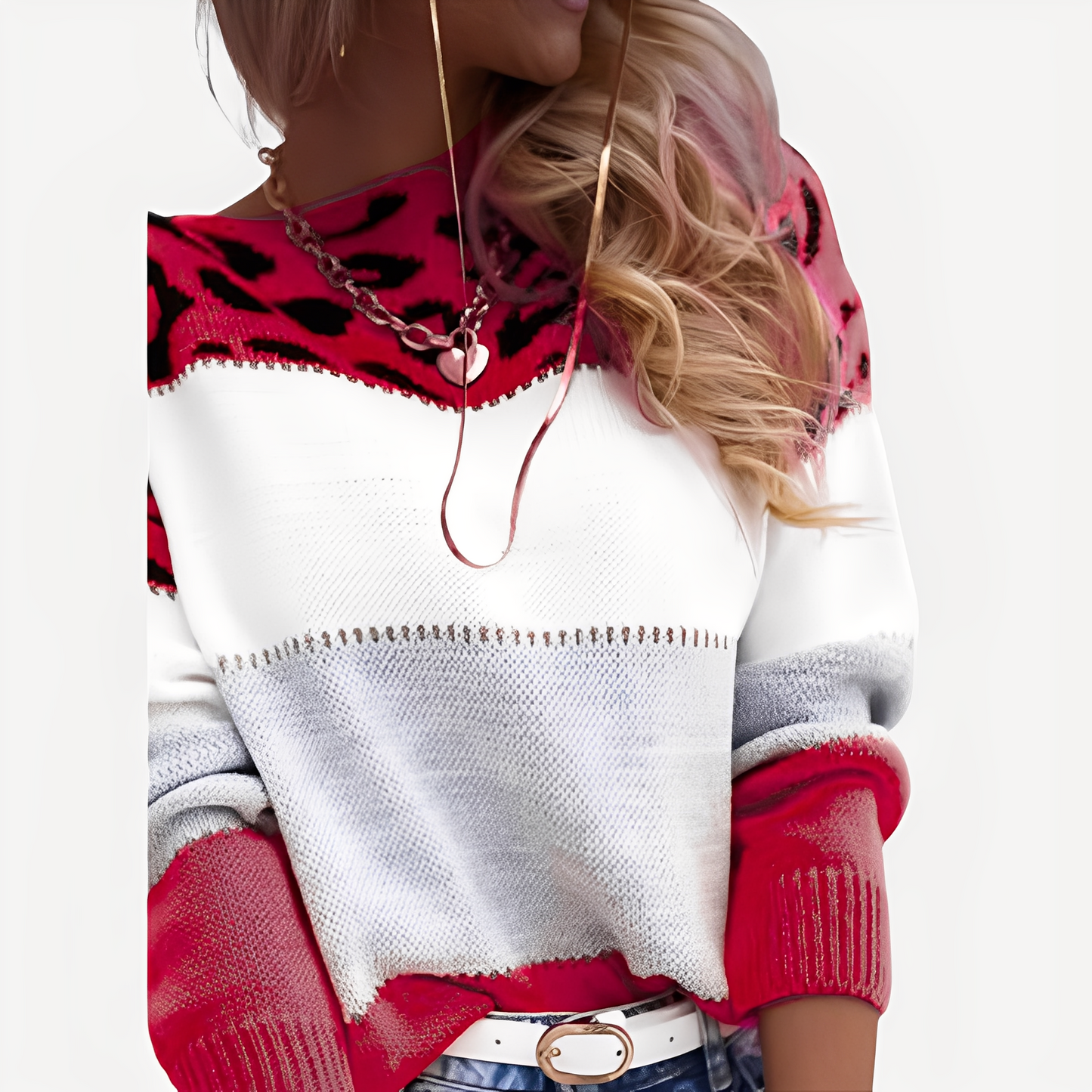 Anne - Μοντέρνο πουλόβερ με σχέδιο για γυναίκες