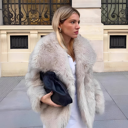 Melany - Κομψό ψεύτικο παλτό γούνας για γυναίκες