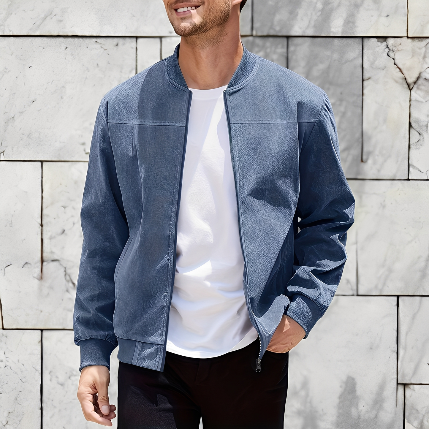 Easton - Κλασική, κομψή δερμάτινη ζακέτα για άνδρες