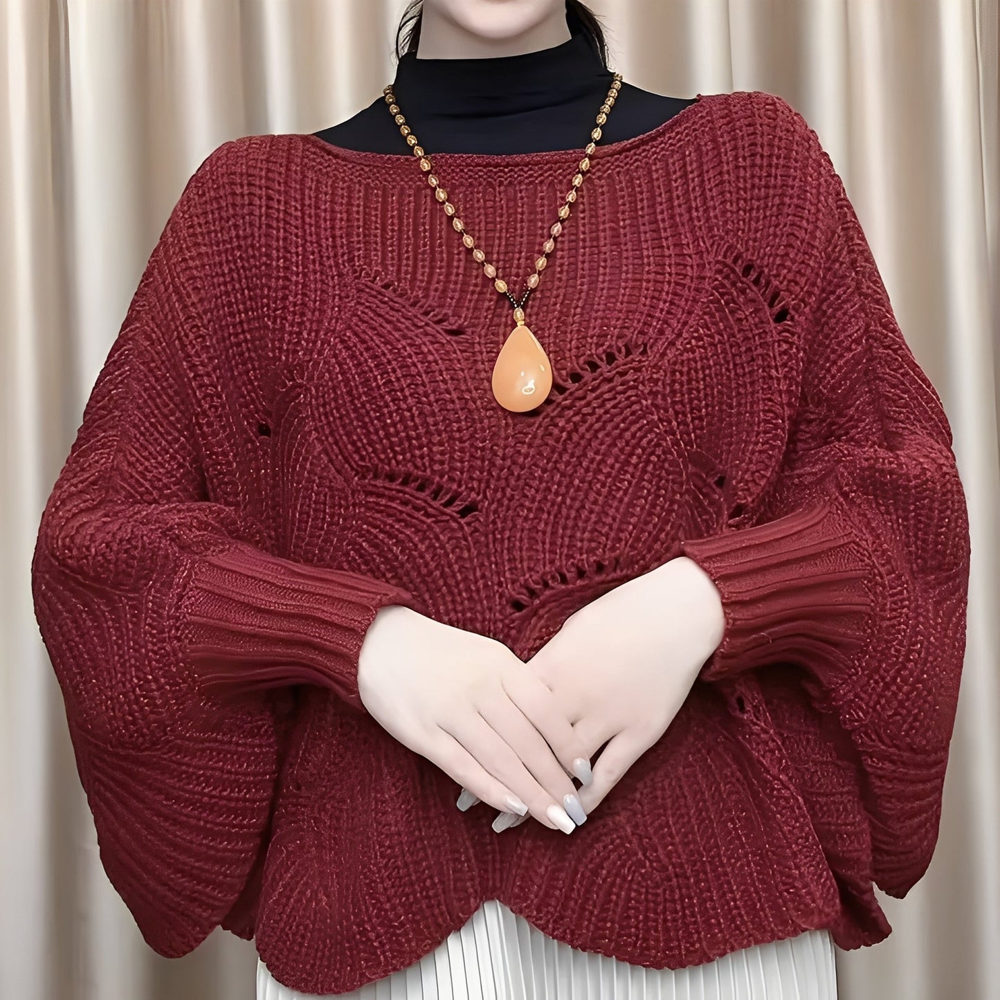 Celestine - Γυναικείο θερμοπουλόβερ με φαρδιά μανίκια