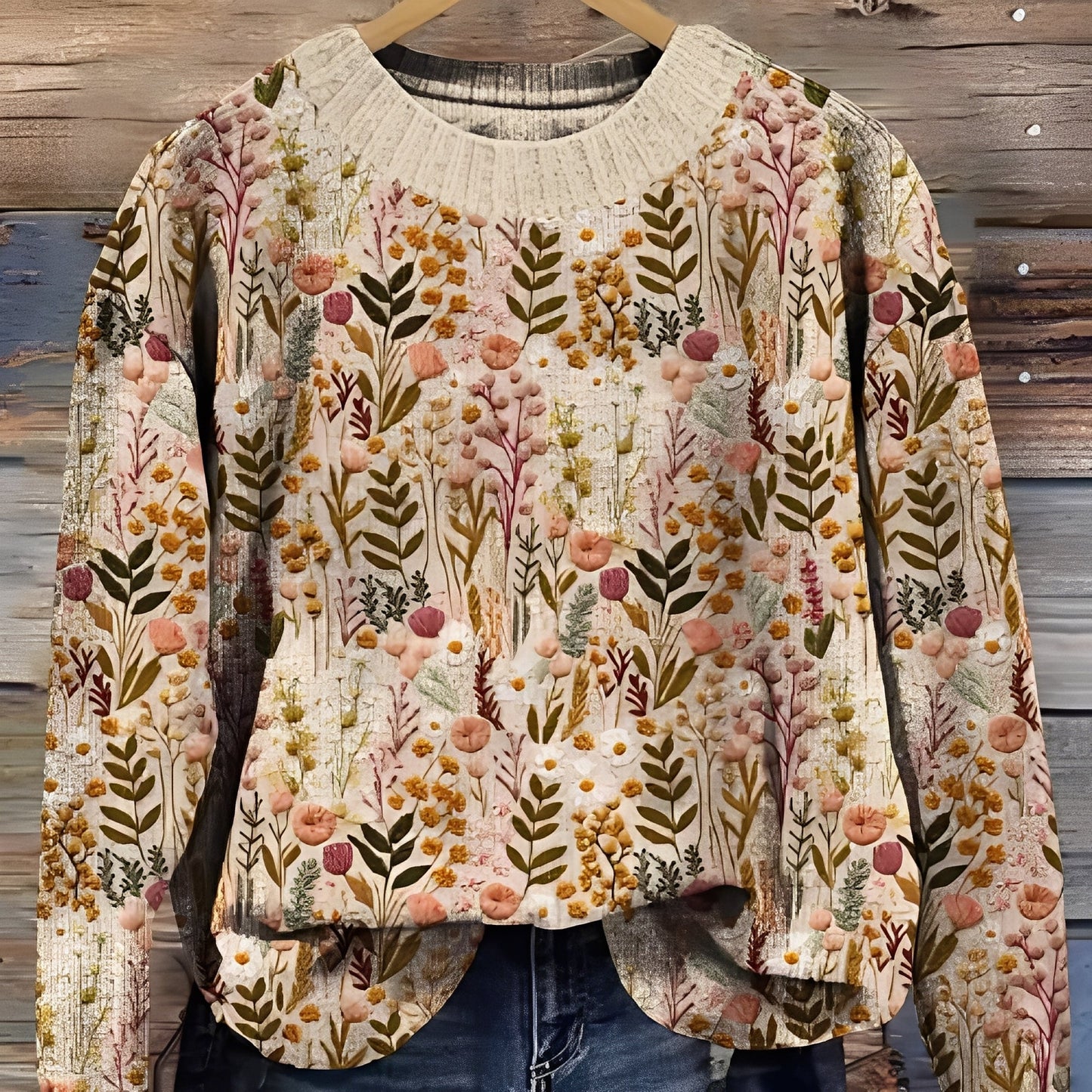 Eunice - Κλασικό Γυναικείο Πουλόβερ από Μαλλί με Σχέδιο