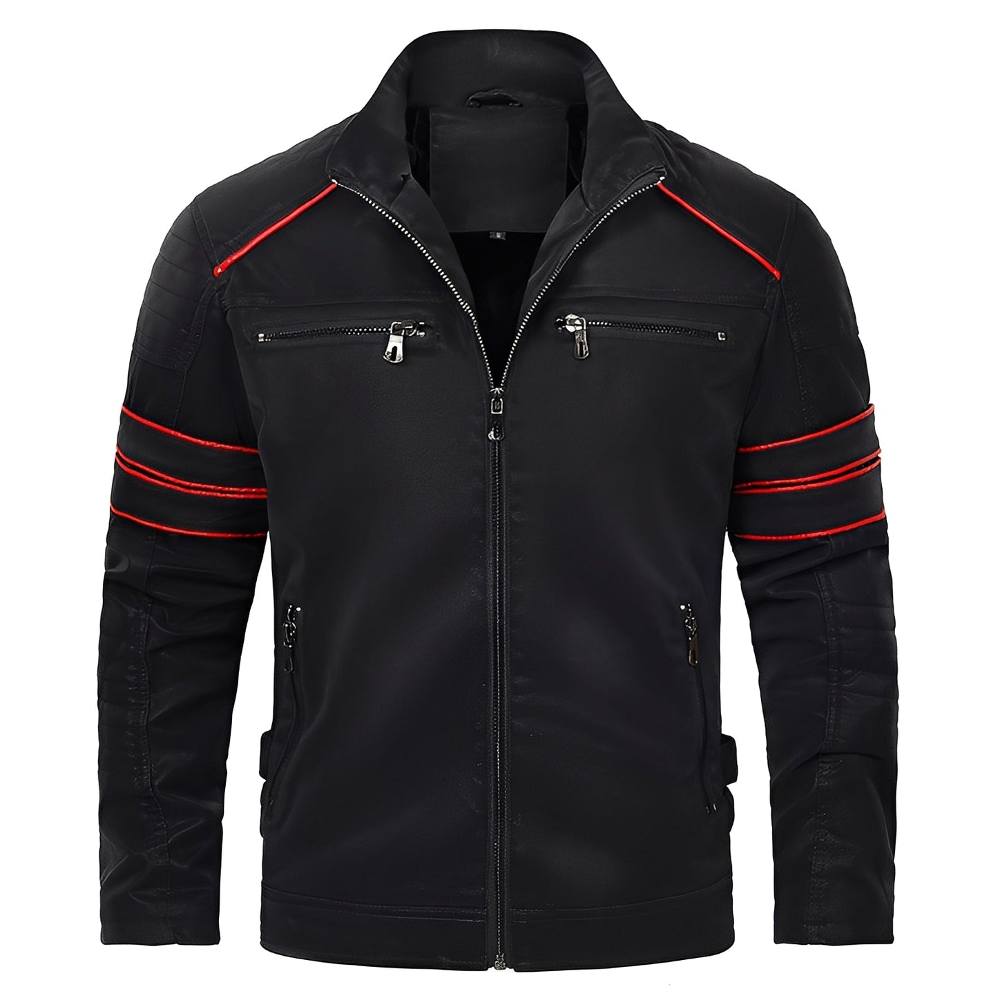 Jerold - Κομψή Δερμάτινη Ζακέτα Μοτοσικλέτας για Άνδρες