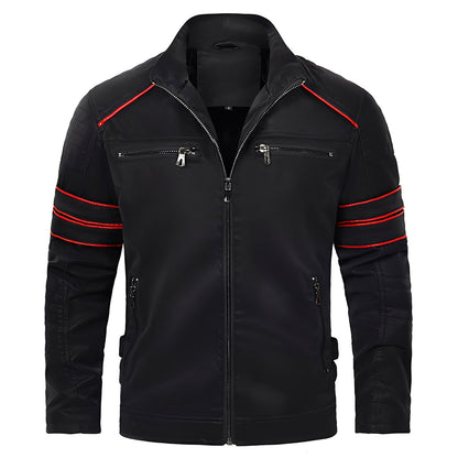Jerold - Κομψή Δερμάτινη Ζακέτα Μοτοσικλέτας για Άνδρες