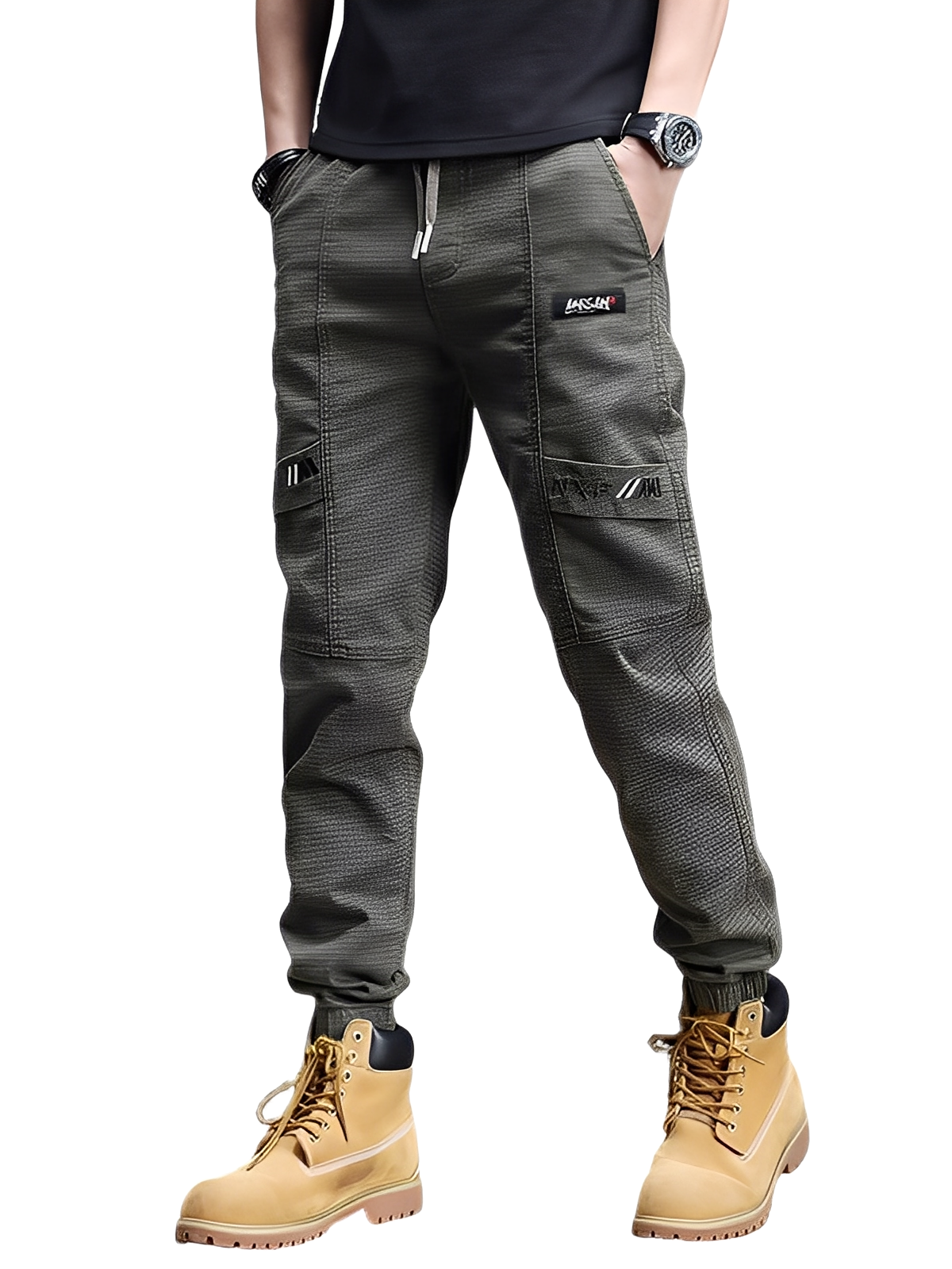 Alvin - Μοντέρνο Ελαστικό Παντελόνι Τζόκινγκ με Κορδόνι για Άνδρες