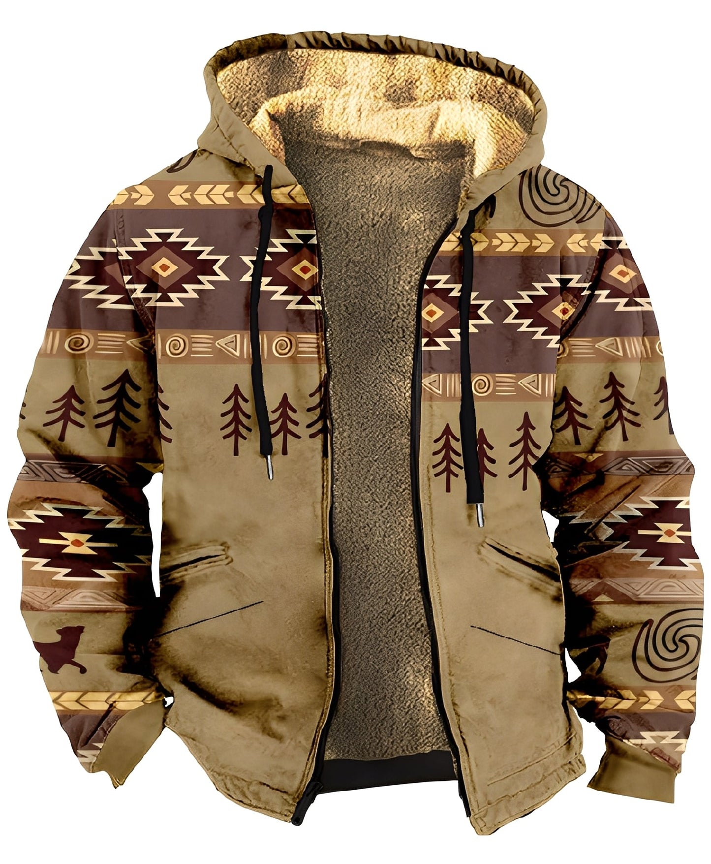 Mervin - Πολύχρωμη βελούδινη ανδρική ζακέτα με κουκούλα