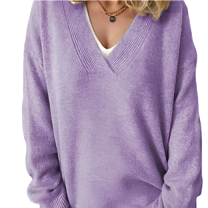 Camryn - Χαλαρός, χαλαρά πλεγμένο πουλόβερ για γυναίκες