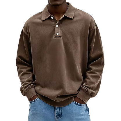 Chris - Παραδοσιακό παχύ μακρυμάνικο μπλουζάκι για άνδρες