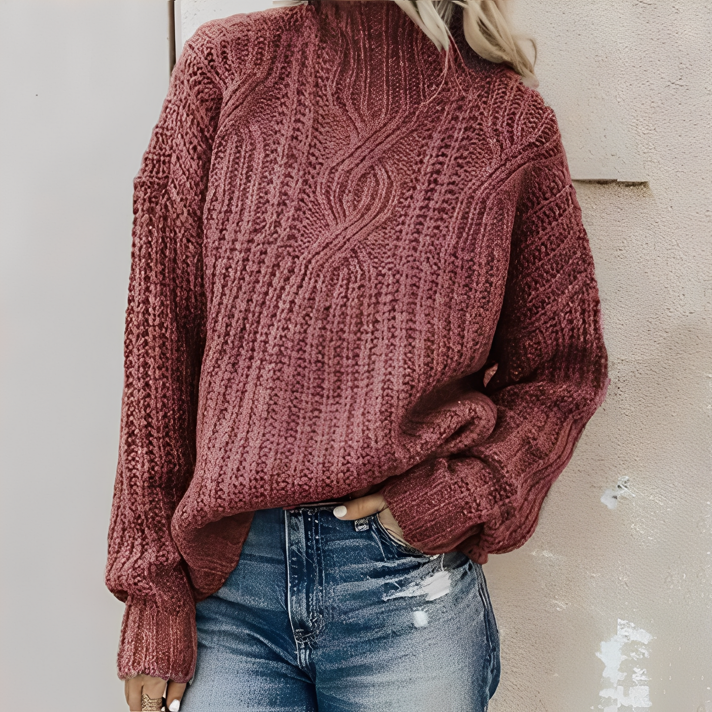 Colleen - Άνετο Πουλόβερ με Υψηλό Κολάρο για Γυναίκες