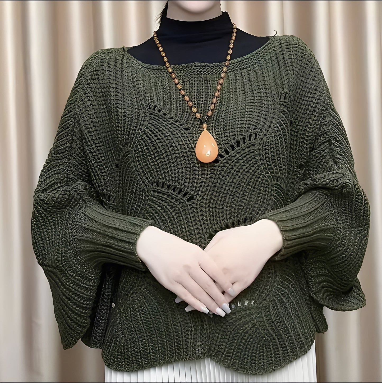 Celestine - Γυναικείο θερμοπουλόβερ με φαρδιά μανίκια