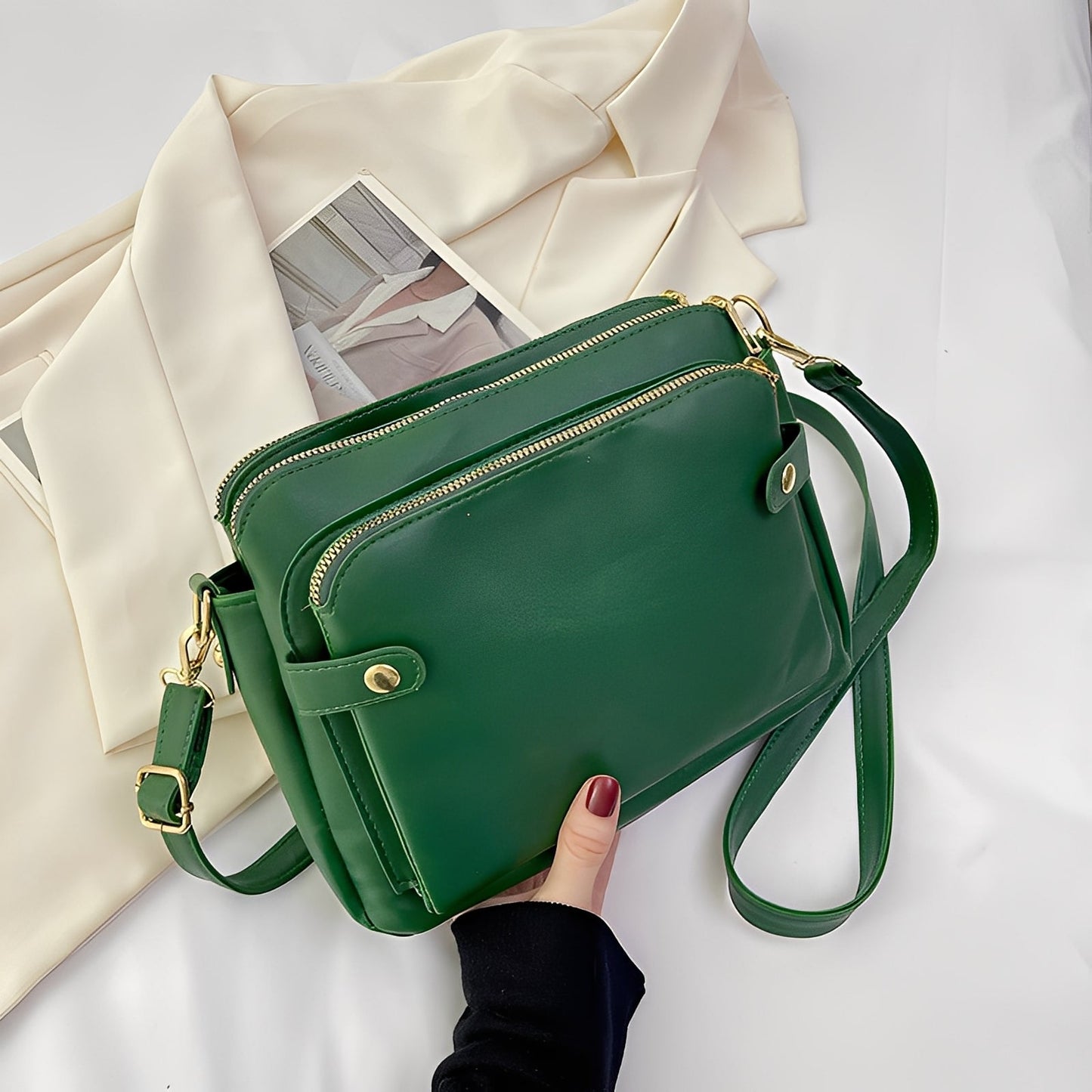 Michaela - Κλασική Γυναικεία Δερμάτινη Τσάντα Ώμου