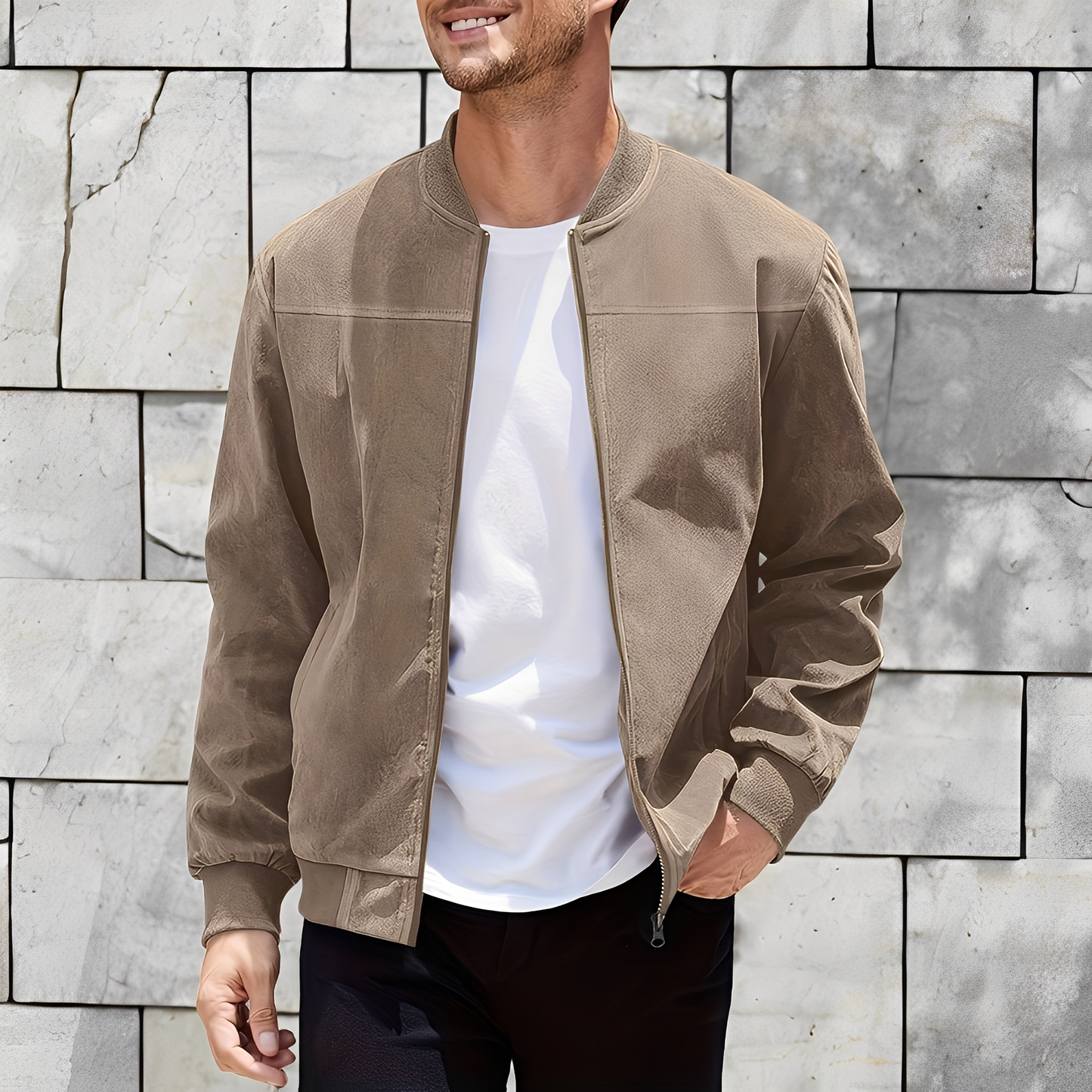 Easton - Κλασική, κομψή δερμάτινη ζακέτα για άνδρες