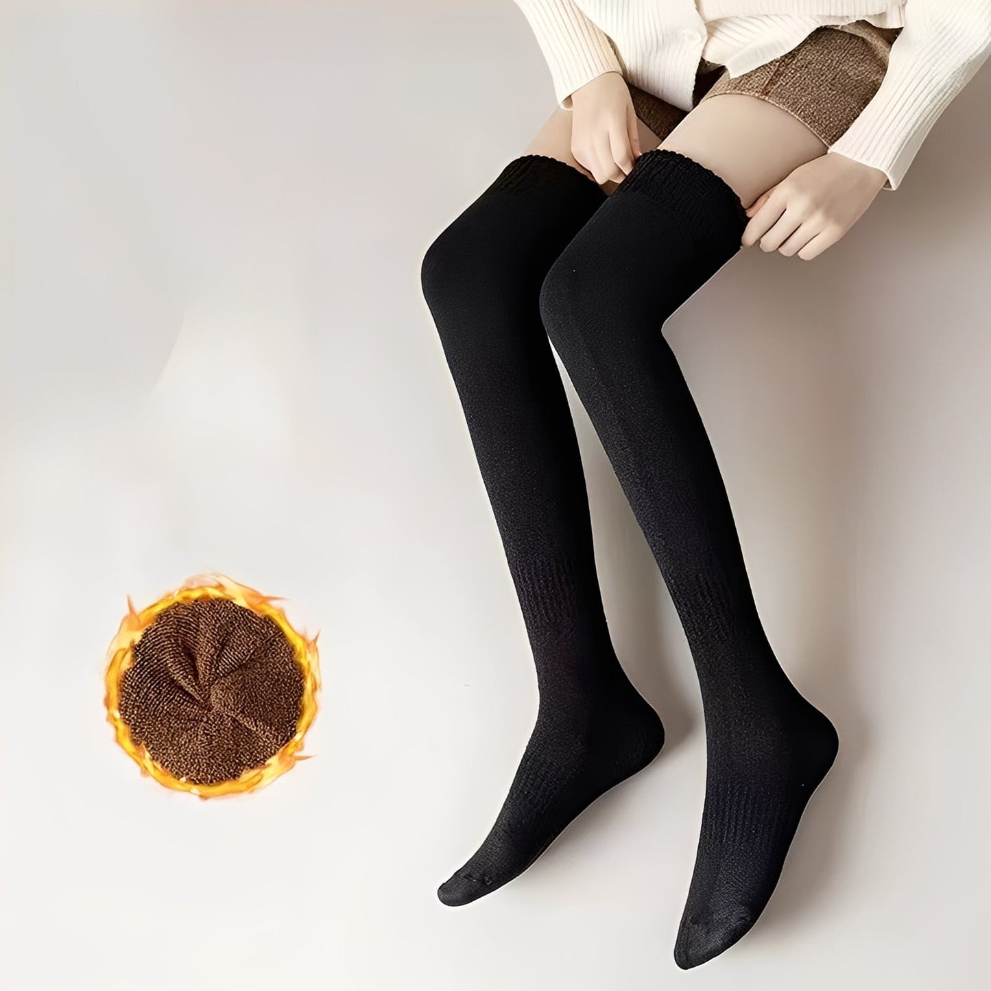 Shirlee - Μοντέρνες, ζεστές, χοντρές overknee κάλτσες