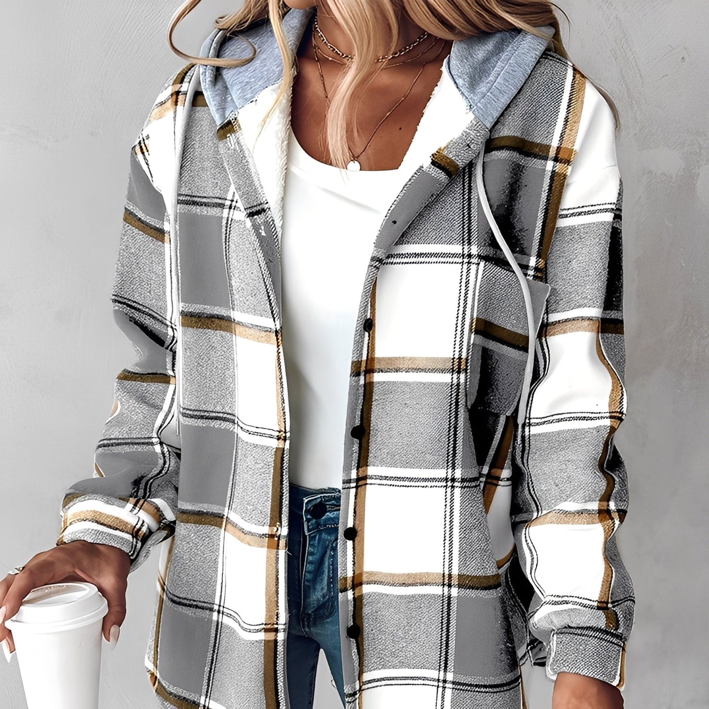 Briana - Καθημερινή, ζεστή ζακέτα με κουκούλα για γυναίκες