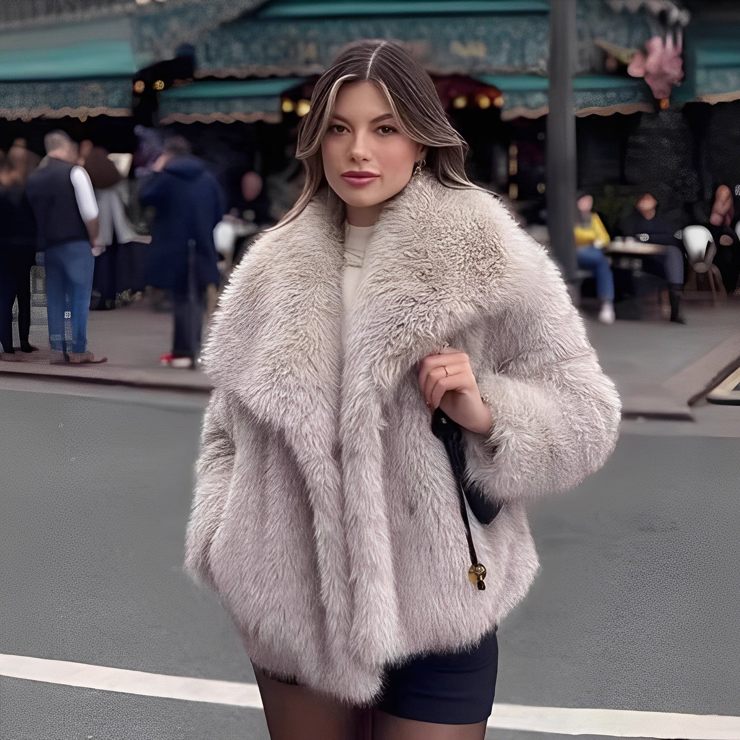 Melany - Κομψό ψεύτικο παλτό γούνας για γυναίκες