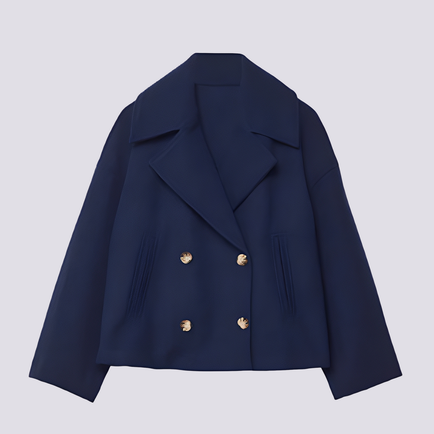 Bethney - Κομψό, κοντό μάλλινο σακάκι με γιακά για γυναίκες