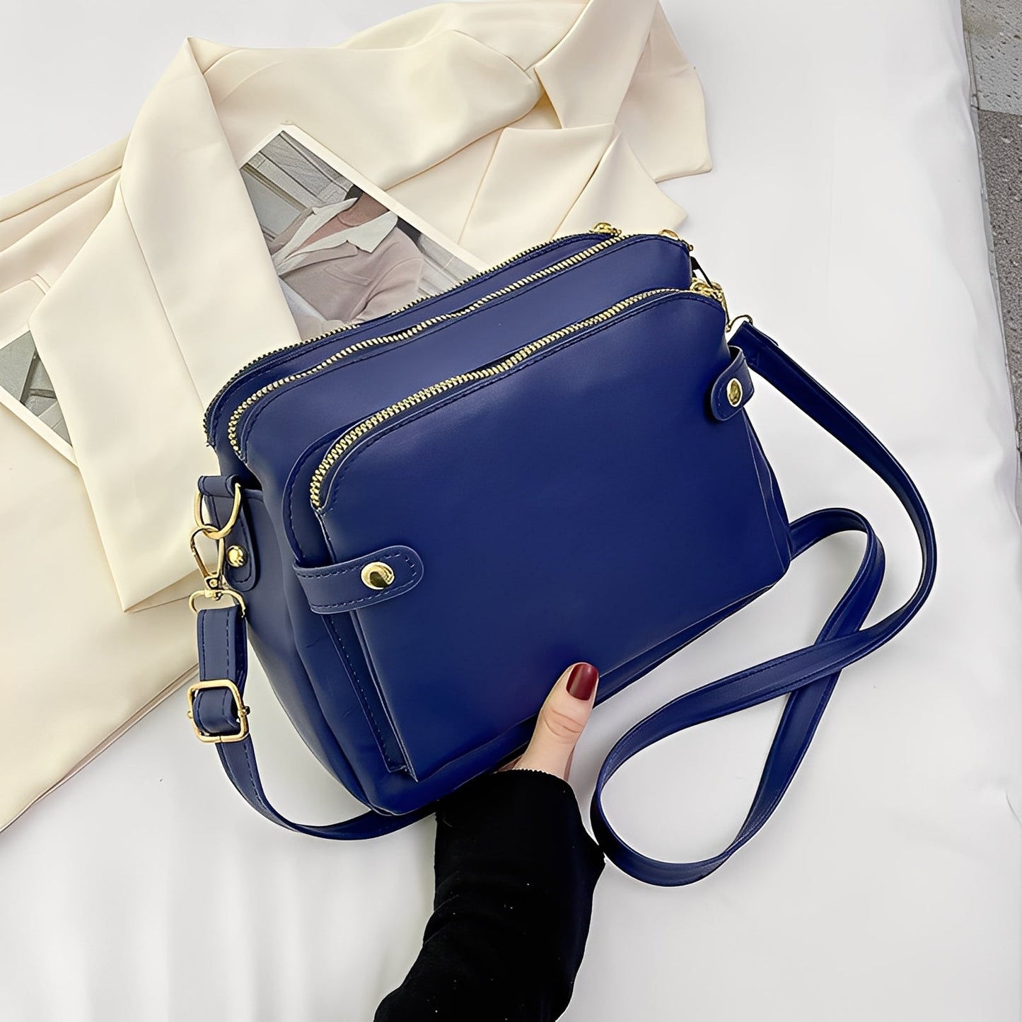 Michaela - Κλασική Γυναικεία Δερμάτινη Τσάντα Ώμου