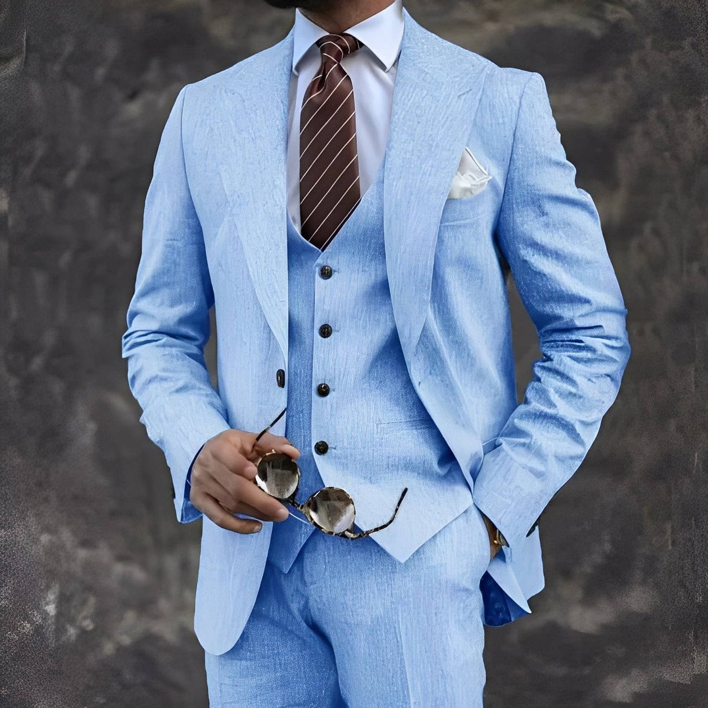 Cordell - Κομψό, επίσημο κοστούμι τριών τεμαχίων για άνδρες