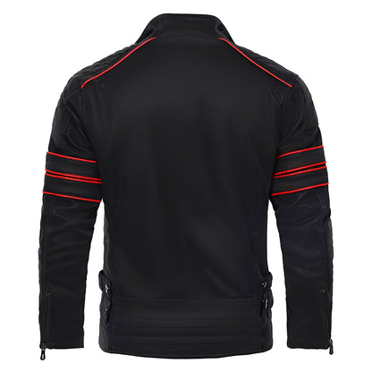 Jerold - Κομψή Δερμάτινη Ζακέτα Μοτοσικλέτας για Άνδρες